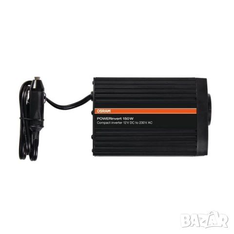 Монофазен токов инвертор Osram POWERinvert 150 12V DC към 230V AC, 150W, 2.1A USB, с един контакт, снимка 2 - Аксесоари и консумативи - 51060801
