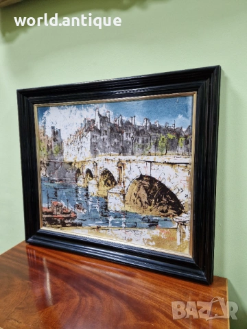 Превъзходна майсторска антикварна испанска картина масло върху фазер , снимка 5 - Картини - 53285357