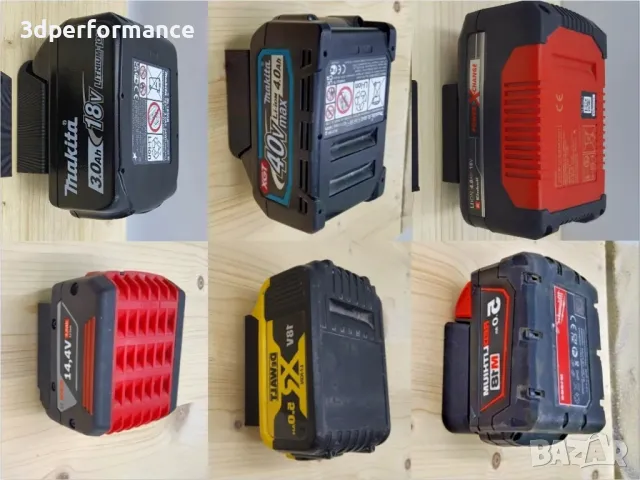 стойки за батерии и инструменти Dewalt, Parkside, Makita, Milwaukee, Bosch, Einhell