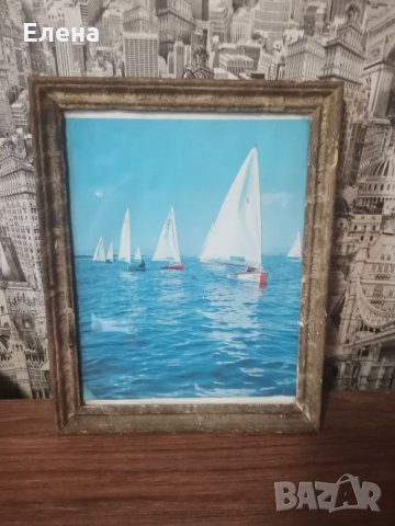 Стара картина с рамка, снимка 2 - Други ценни предмети - 34570653