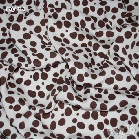 -40% Плат италиански копринен жоржет сатен принт точки