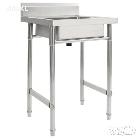 vidaXL Кухненска мивка с едно корито, неръждаема стомана（SKU: 144290）