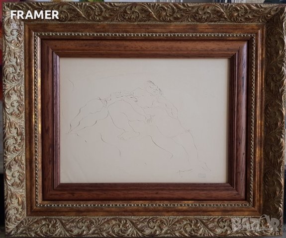 Жул Паскин 1885 - 1930 В бордея Оригинална еротична рисунка