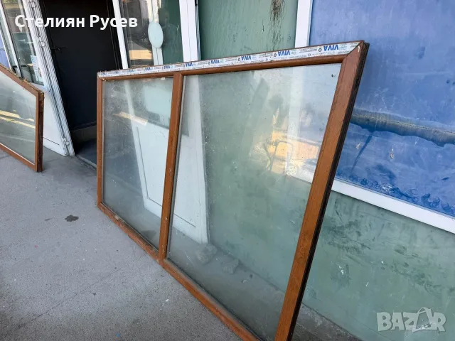 140999 PVC ПВЦ дограма прозорец 124+159 см / 218 см 140 евро                         смр -цвят злате, снимка 2 - Дограми - 56067748