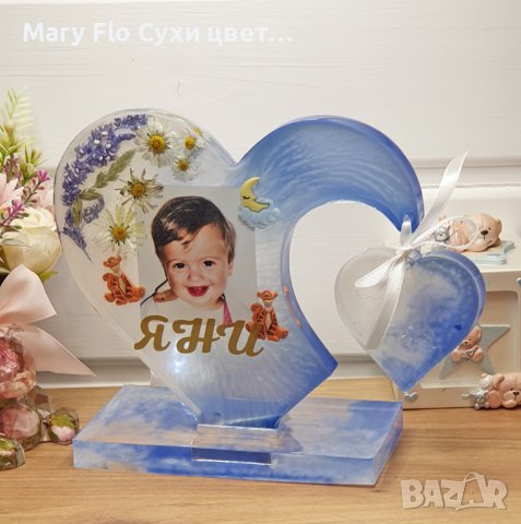 Бебешко вълшебство: Запечатайте началото, бебешка визитка със снимка във форма на сърце, снимка 7 - Декорация за дома - 42057434