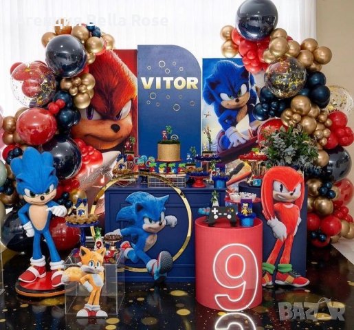Украса за детски рожден ден на тема -Соник, снимка 5 - Декорация - 44192895