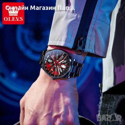 OLEVS 9937 Мъжки Кварцов Часовник с Уникален 3D Авто-Дизайн, снимка 2 - Мъжки - 53656488