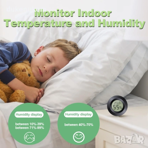 6 бр. Мини хигрометър с термометър за вътрешна употреба, снимка 5 - Друга електроника - 53188231