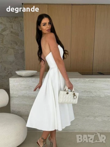 Бяла стилна рокля, снимка 4 - Рокли - 50794078