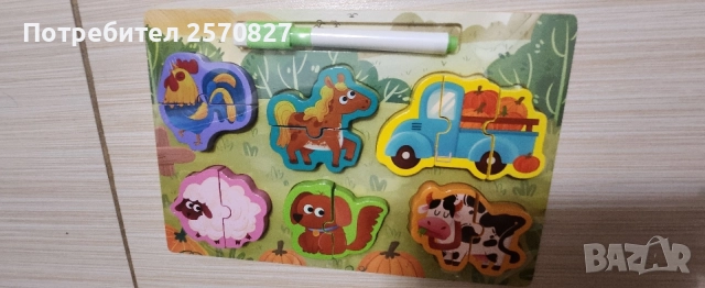 Дървена игра с магнитна дъска , снимка 3 - Игри и пъзели - 55993834