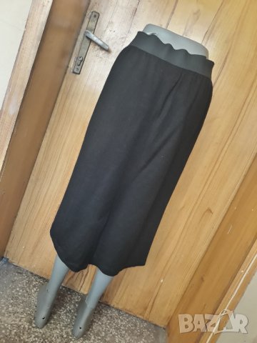 Черна вълнена пола до коляното Л/ХЛ, снимка 3 - Поли - 34415323