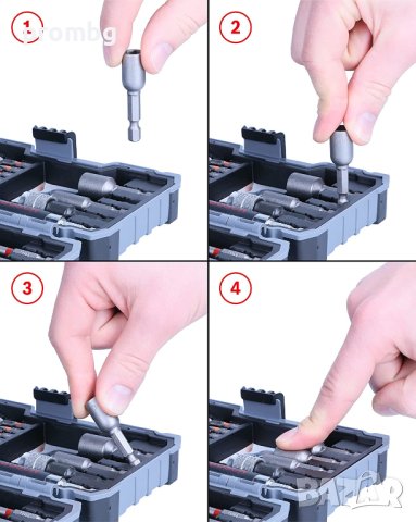 Bosch накрайници, битове, вложки и държачи 43 части, Германия, снимка 9 - Други инструменти - 32875634