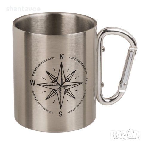 Канче с карабинер от неръждаема стомана  за пътешественици - 280 мл, снимка 3 - Термоси - 40049278