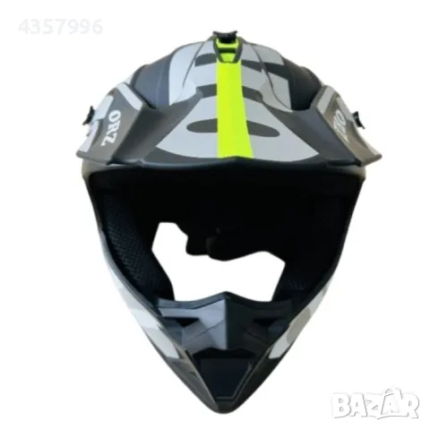 Кросова каска черна с неон и сив, За мотор, Атв, Велосипед, S, M, снимка 4 - Аксесоари и консумативи - 49304228