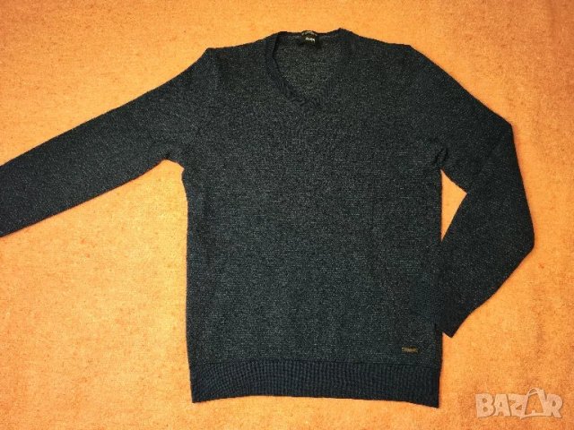 Hugo Boss оригинална мъжка блуза с дълъг ръкав, 100% мериносова вълна, размер L /S, снимка 5 - Блузи - 47545312