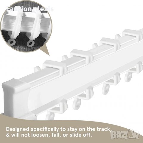 Нови 50 броя Куки за завеси пердета прозорец Пластмасови плъзгачи , снимка 3 - Други стоки за дома - 39991530
