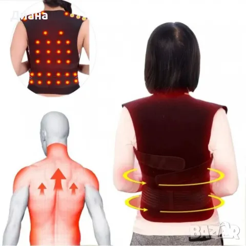 Турмалинов елек срещу болки в гърба, раменете и гръдния кош създаден от магнити и кристален турмалин, снимка 1