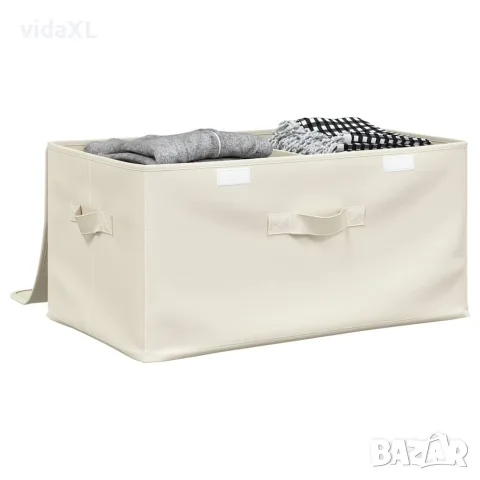 vidaXL Кутии за съхранение, 2 бр, текстил, 43x34x23 см, кремави, снимка 3 - Кутии за съхранение - 56147020