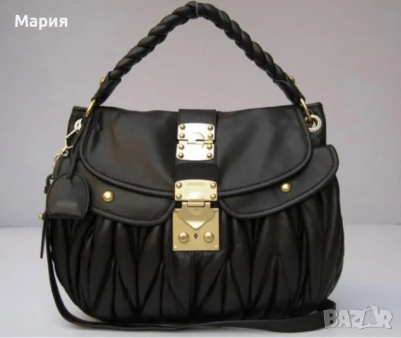 Красива дизайнерска “куфар/ Kofferbag“ чанта MiuMiu от естествена кожа черна. Нова , снимка 2 - Чанти - 49726432