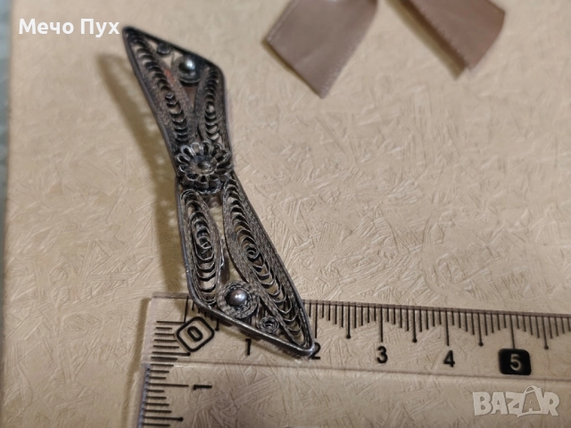 Стара сребърна брошка (15), снимка 6 - Антикварни и старинни предмети - 52251202