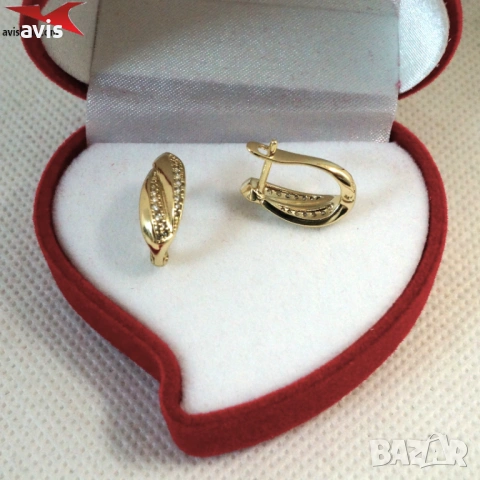 Обеци с 14К златно покритие 2141853, снимка 3 - Обеци - 53088148