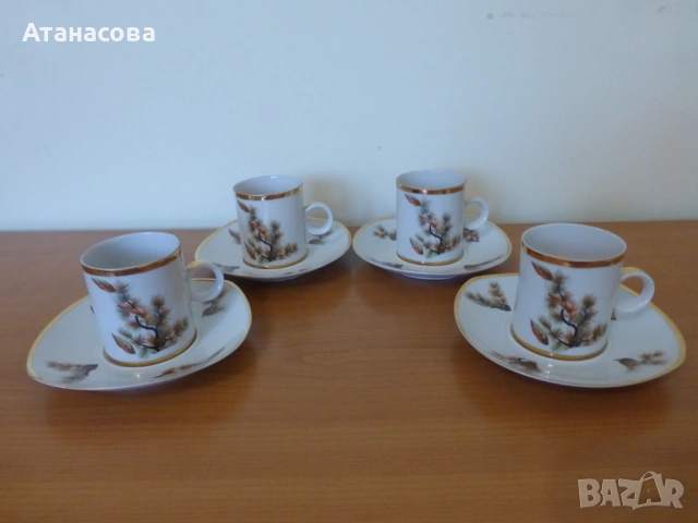 Чаши за кафе български прозрачен порцелан сервиз, снимка 11 - Чаши - 53223214