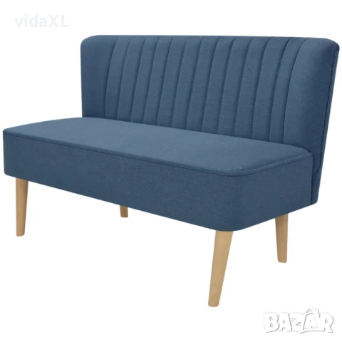 vidaXL Диван, плат, 117x55,5x77 см, синьо（SKU:244072）, снимка 1