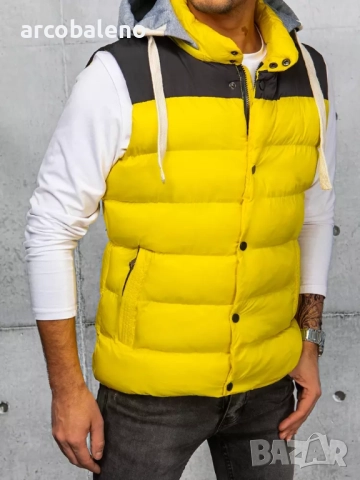 Мъжка ватирана жилетка с качулка, 3цвята , снимка 5 - Суичъри - 47781242