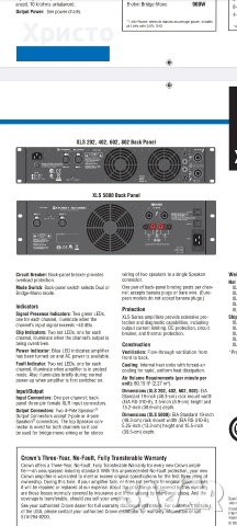 Крайно стъпало CROWN XLS 5000, снимка 9 - Ресийвъри, усилватели, смесителни пултове - 53367942