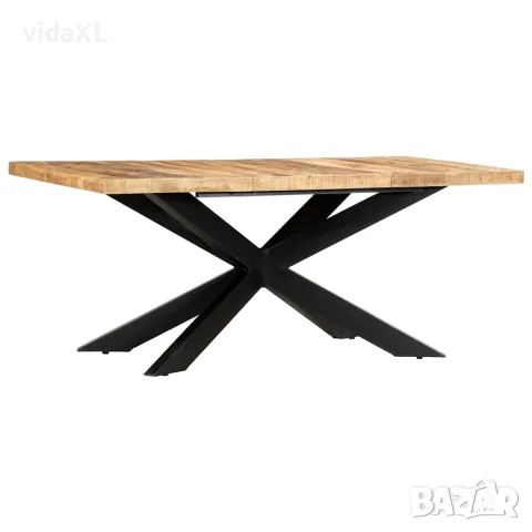 vidaXL Трапезна маса, 180x90x76 cм, грубо мангово дърво масив