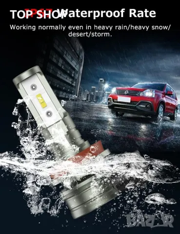 Нови LED крушки за фарове ярки резервни светлини за дълги/къси Мъгла, снимка 6 - Аксесоари и консумативи - 49427479