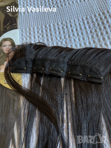 Екстеншъни за коса тъмнокестеняв цвят, снимка 3 - Аксесоари за коса - 51822868