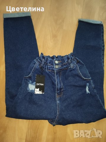 Дамски дълги тъмносини накъсани дънки размер 34 цена 26 лв., снимка 5 - Дънки - 42698665