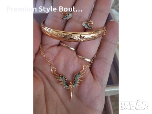 комплект колие ,гривна и обеци от медицинска стомана 