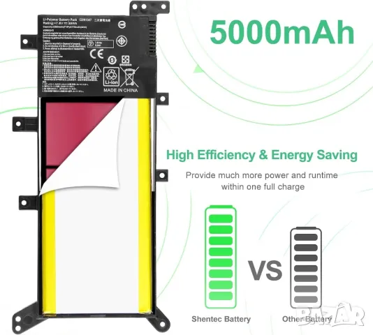 Батерия за лаптоп Asus C21N1347, 7,6V, 5000mAh, 38Wh, 2 клетки, заместител, снимка 4 - Части за лаптопи - 49234920