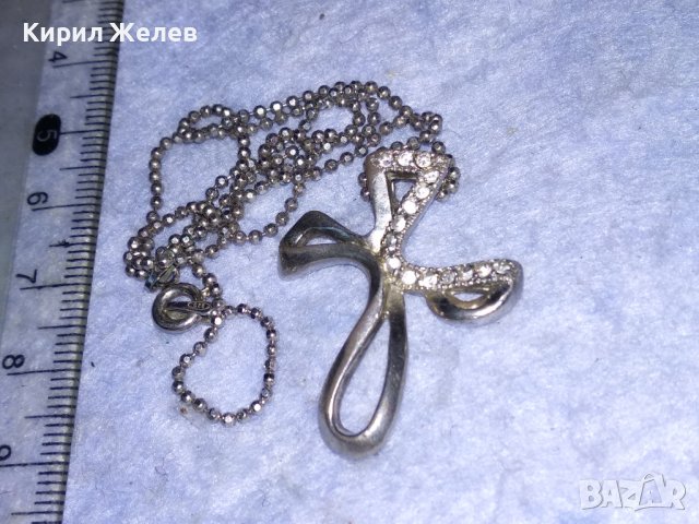 АЖУРЕН СРЕБЪРЕН ФЕШЪН АРТ КРЪСТ СРЕБРО 925 с КРИСТАЛИ и СРЕБЪРНА СРЕБРО 925 ФИНА ВЕРИЖКА 13600, снимка 6 - Колиета, медальони, синджири - 40555617