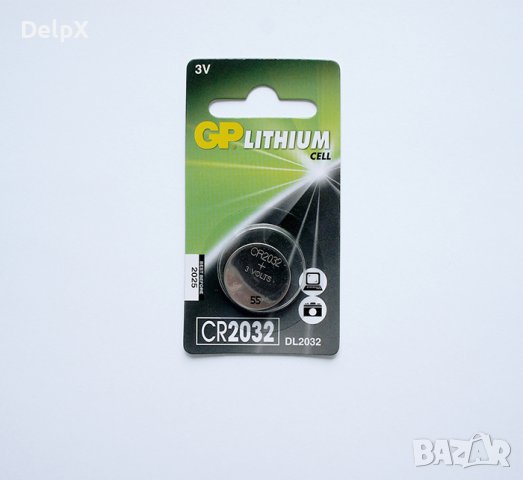 Литиева плоска батерия GP 3V CR2032 (DL2032), снимка 1