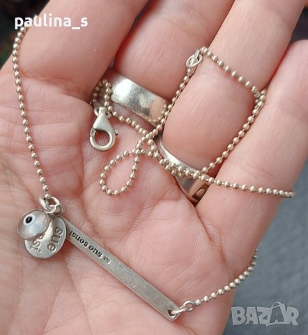 Два различни броя / Сребърно колие с Окото на Назар и Ейлат Истейт камък / проба 925 , снимка 8 - Колиета, медальони, синджири - 44288151