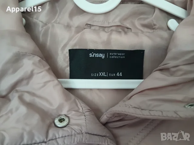 Sinsay яке с качулка пепел от рози, 44, снимка 5 - Якета - 56267591