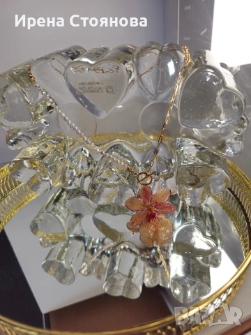 Нежно колие с естествен цвят на орхидея Камбрия. , снимка 3 - Колиета, медальони, синджири - 53662910