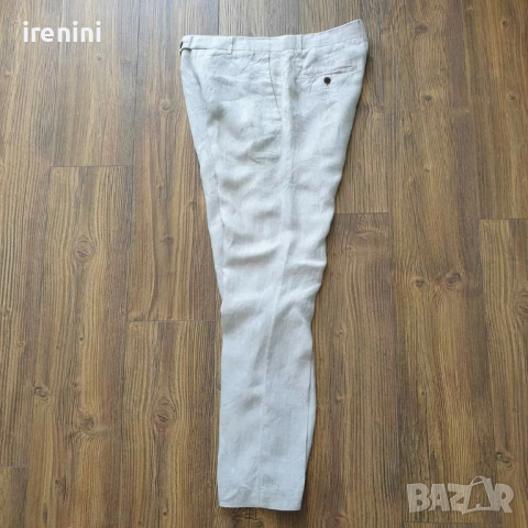 Страхотен мъжки летен панталон H&M  Linen Blend слим фит ,  размер 50 , 100%  лен , снимка 6 - Панталони - 36264507
