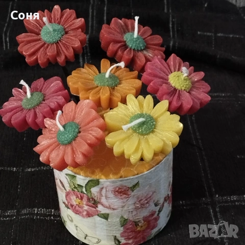 Аранжировка с ароматни  восъчни свещи , снимка 11 - Подаръци за жени - 53574806