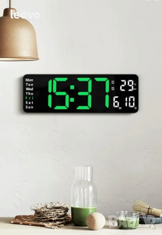 Голям електронен часовник DS-6629 с дистанционно управление, дата, термометър, таймер и аларми