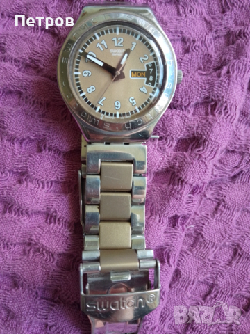 часовник swatch швейцарски с батерия, снимка 2 - Мъжки - 44822337