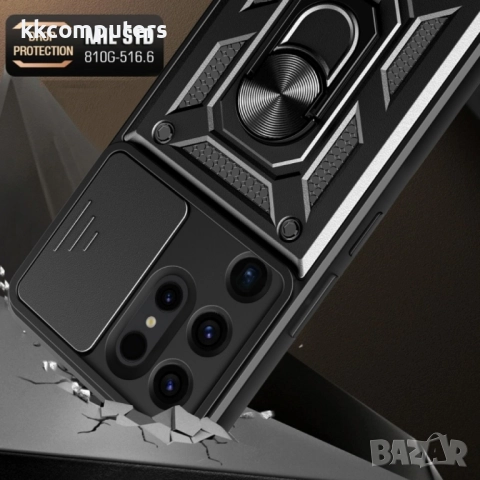 Samsung Galaxy S24 Ultra 5G Удароустойчив Ring Holder Калъф и Протектор, снимка 5 - Калъфи, кейсове - 52663800
