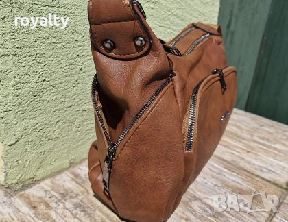 Дамска Кожена Кафява Чанта , снимка 3 - Чанти - 52077133