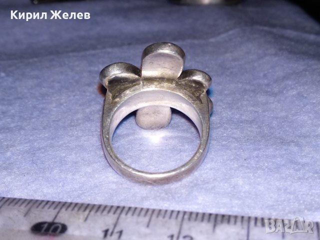 ВЕЛИКОЛЕПЕН ФЛОРАЛЕН СЕДЕФЕН СРЕБЪРЕН ПРЪСТЕН ЦВЕТЕ СРЕБРО 925 ИНКРУСТИРАН с ПОЛИРАН СЕДЕФ 13771, снимка 7 - Пръстени - 41741462