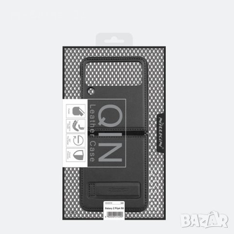 Черен калъф за SAMSUNG Galaxy Z Flip 4, Qin Веган кожа, снимка 4 - Калъфи, кейсове - 41442199