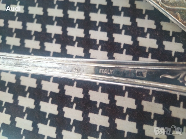 Сервиз посребрени прибори тегло 849 грама вилици, Лъжици ножове хранане маркирани сребро проба 800 I, снимка 9 - Антикварни и старинни предмети - 53396967