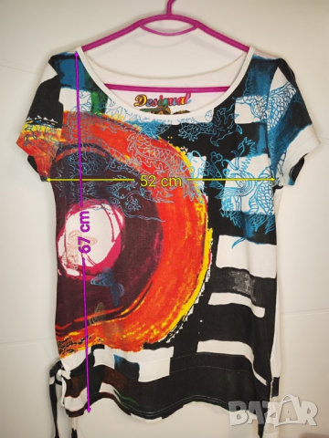 Desigual, тениска, дамска блуза с къс ръкав, XL, снимка 3 - Тениски - 44671392